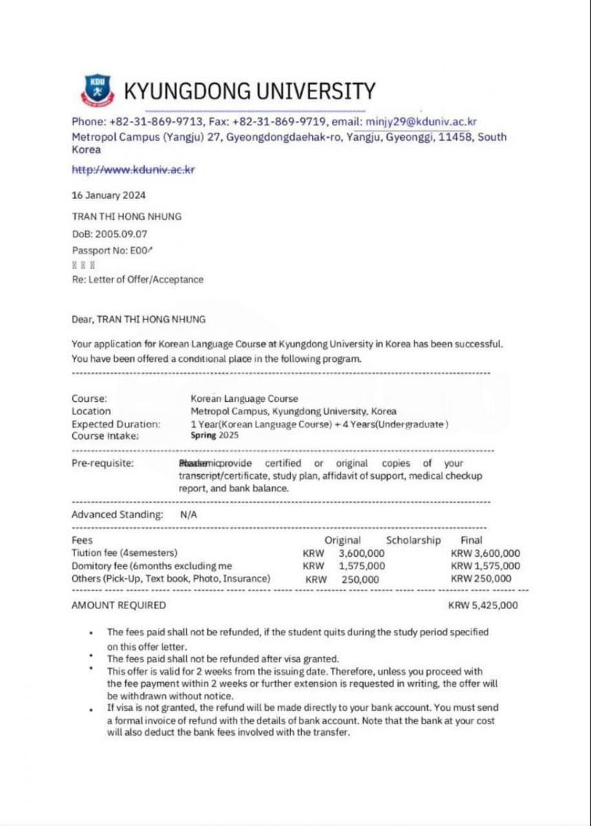 Trường Đại học Kyungdong Hàn Quốc - 경동대학교